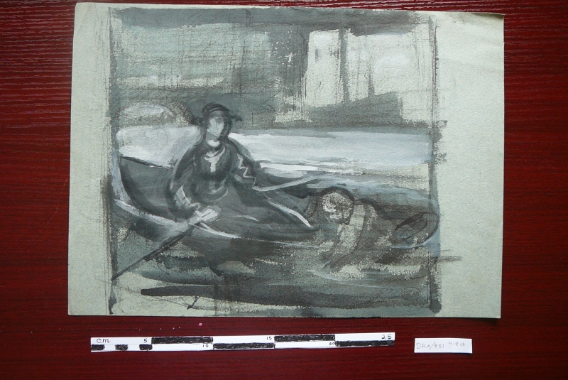 Lady & child in a rowboat DRA/851 . . .652